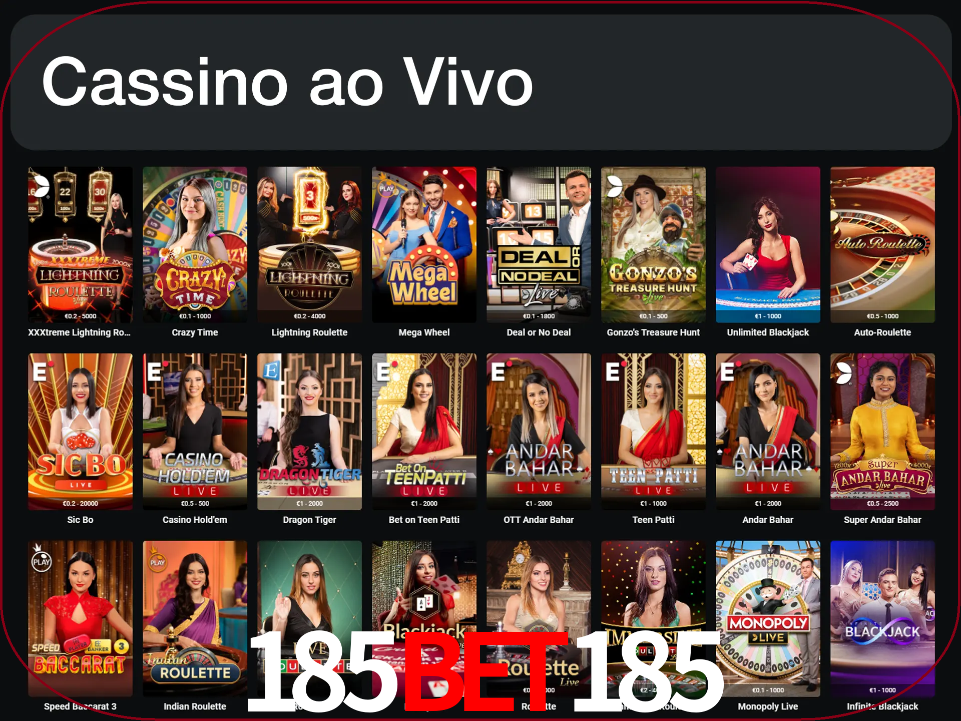 Jogue jogos de cassino com um verdadeiro dealer.