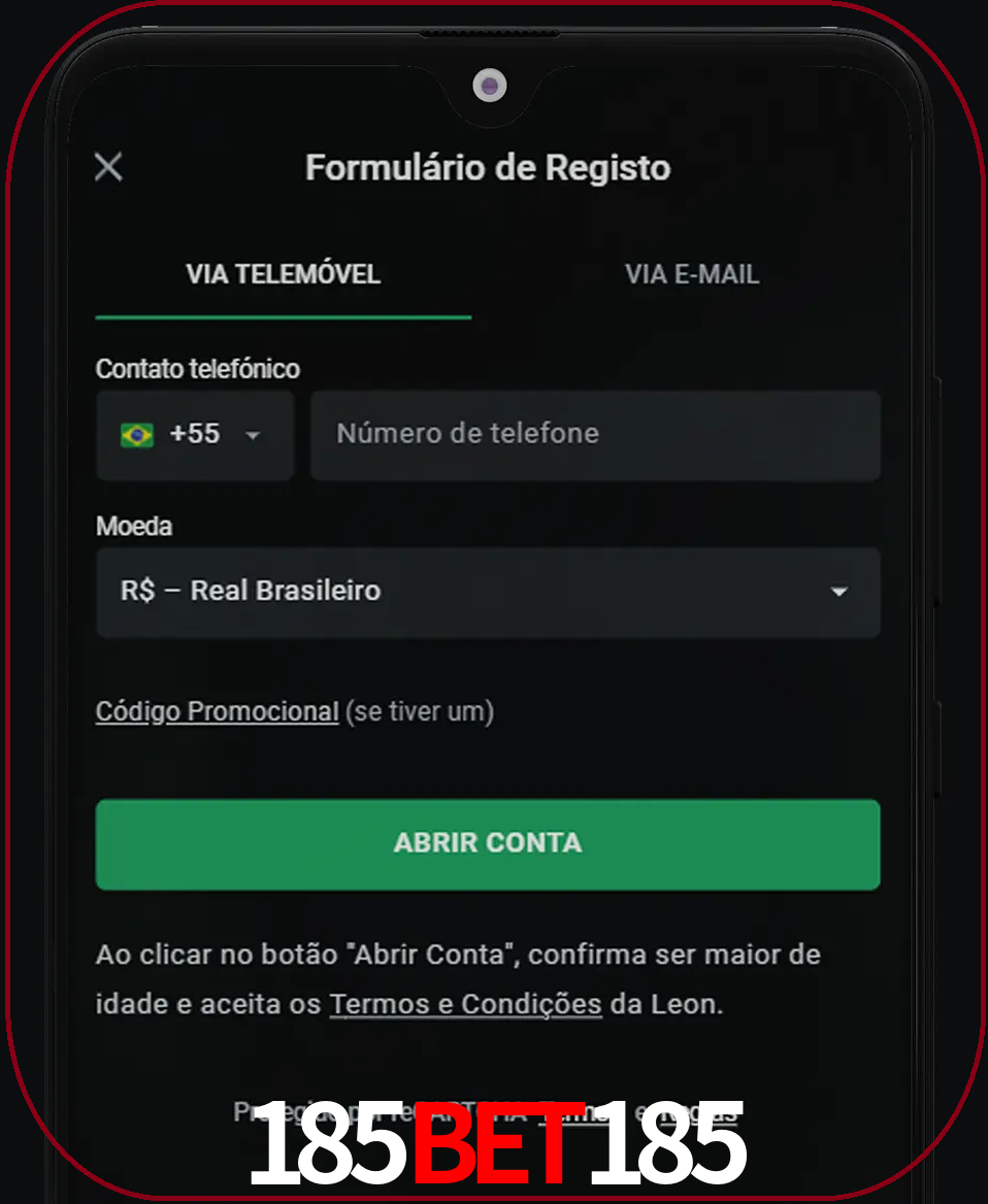 Abra o aplicativo e inicie o processo de registro.