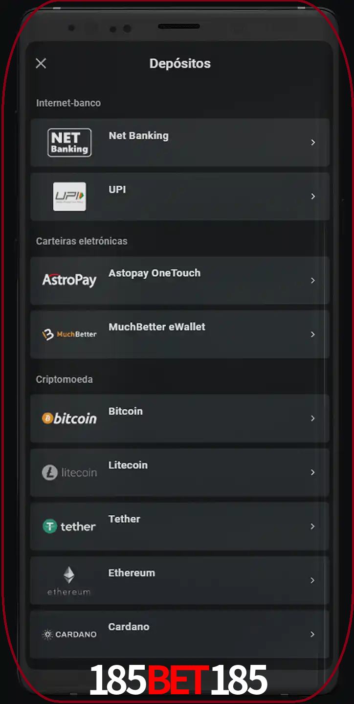 Você pode usar métodos alternativos de depósito.